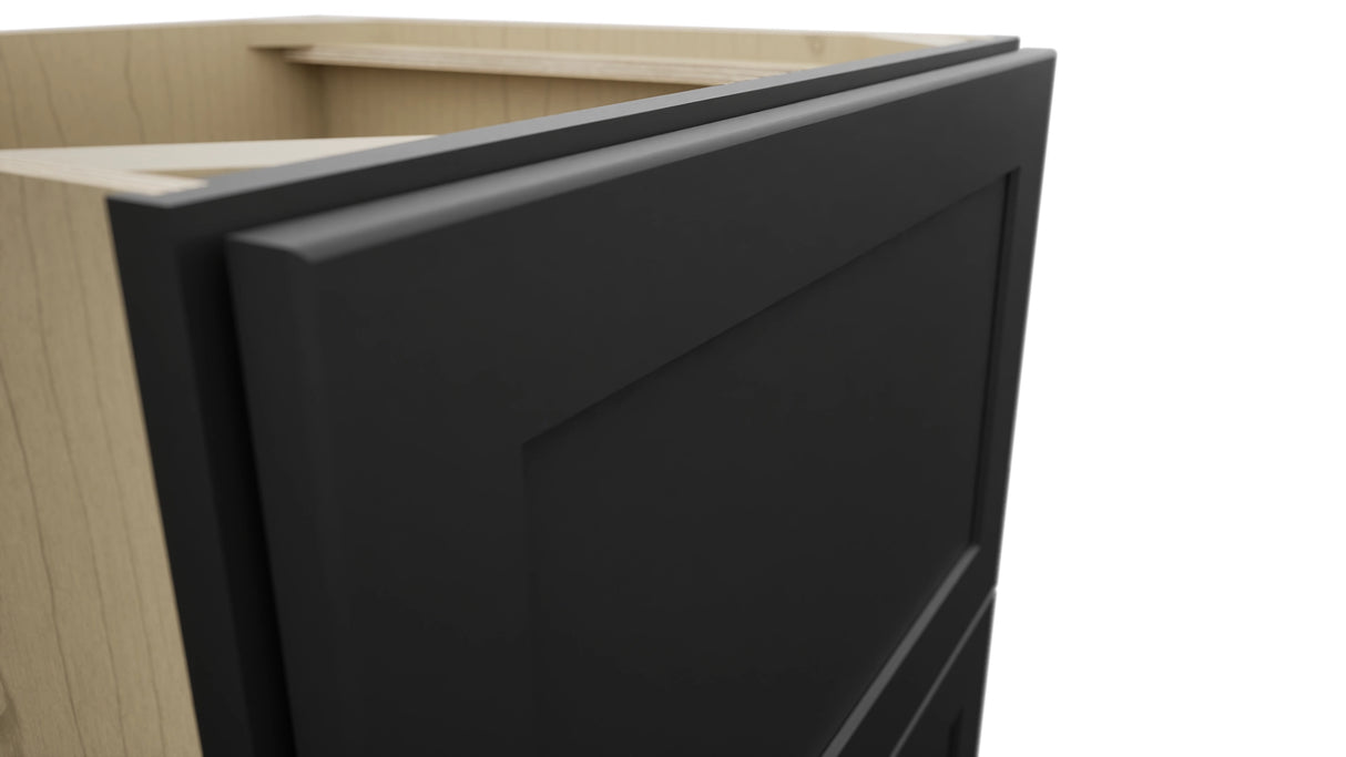 Fabuwood Galaxy Pitch Black DB24-2 Base 2 Drawers Cabinet, Detail View