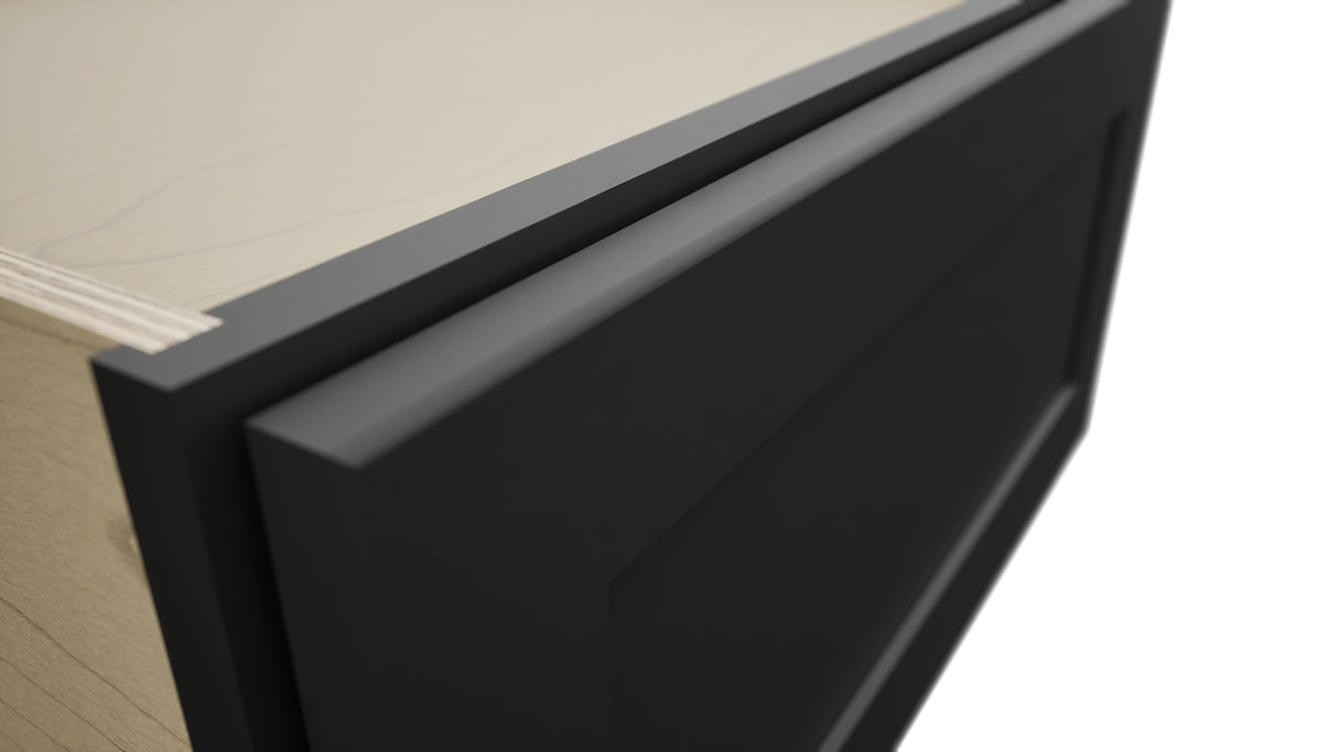 Fabuwood Galaxy Pitch Black DBS24 Base Bench Seat Cabinet, Detail View