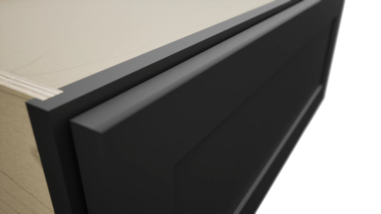 Fabuwood Galaxy Pitch Black DBS30 Base Bench Seat Cabinet, Detail View