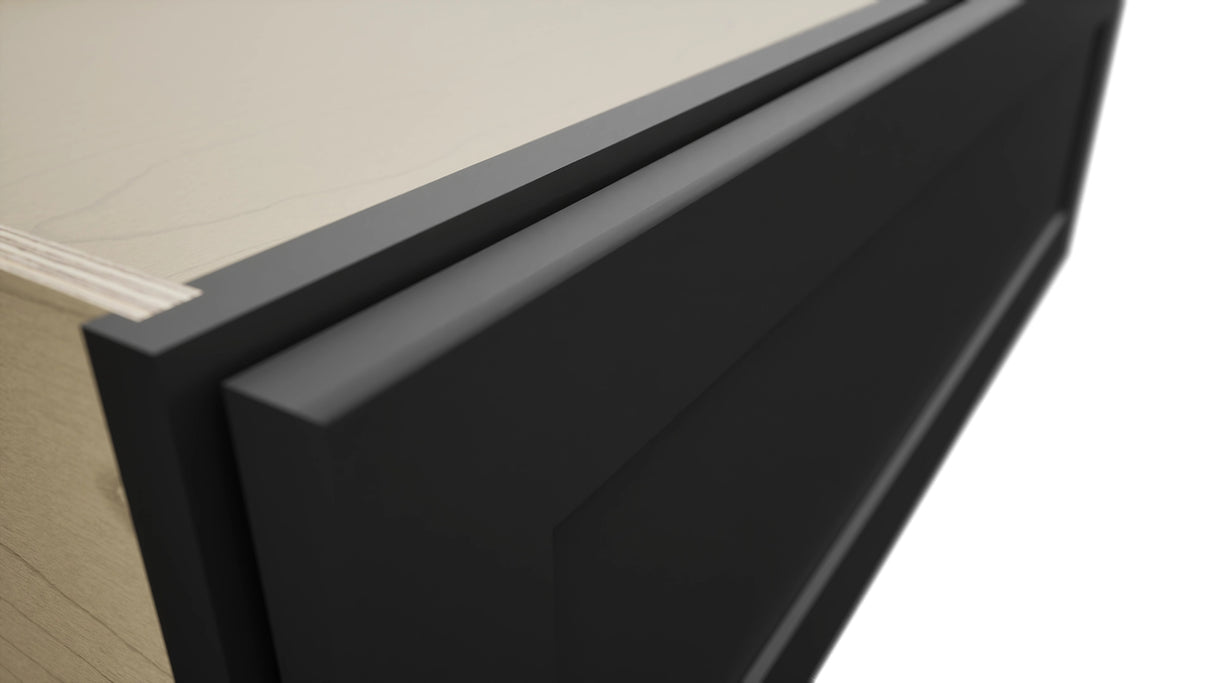 Fabuwood Galaxy Pitch Black DBS36 Base Bench Seat Cabinet, Detail View
