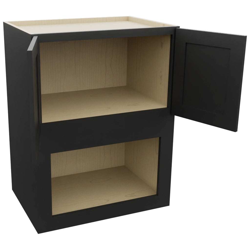 Fabuwood Galaxy Pitch Black MC303921 Wall Microwave Cabinet, Open View