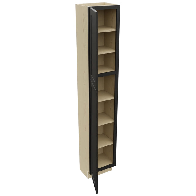 Fabuwood Galaxy Pitch Black TP151284 Tall Pantry Cabinet, Open View