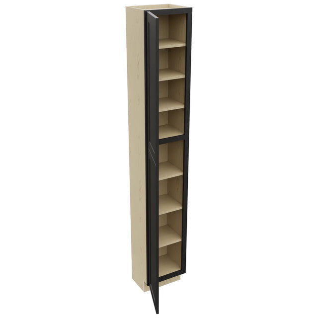Fabuwood Galaxy Pitch Black TP151293 Tall Pantry Cabinet, Open View