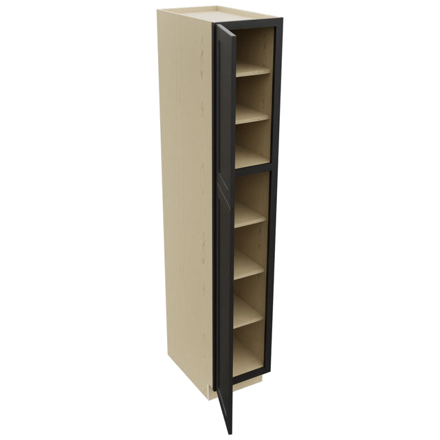 Fabuwood Galaxy Pitch Black TP152484 Tall Pantry Cabinet, Open View