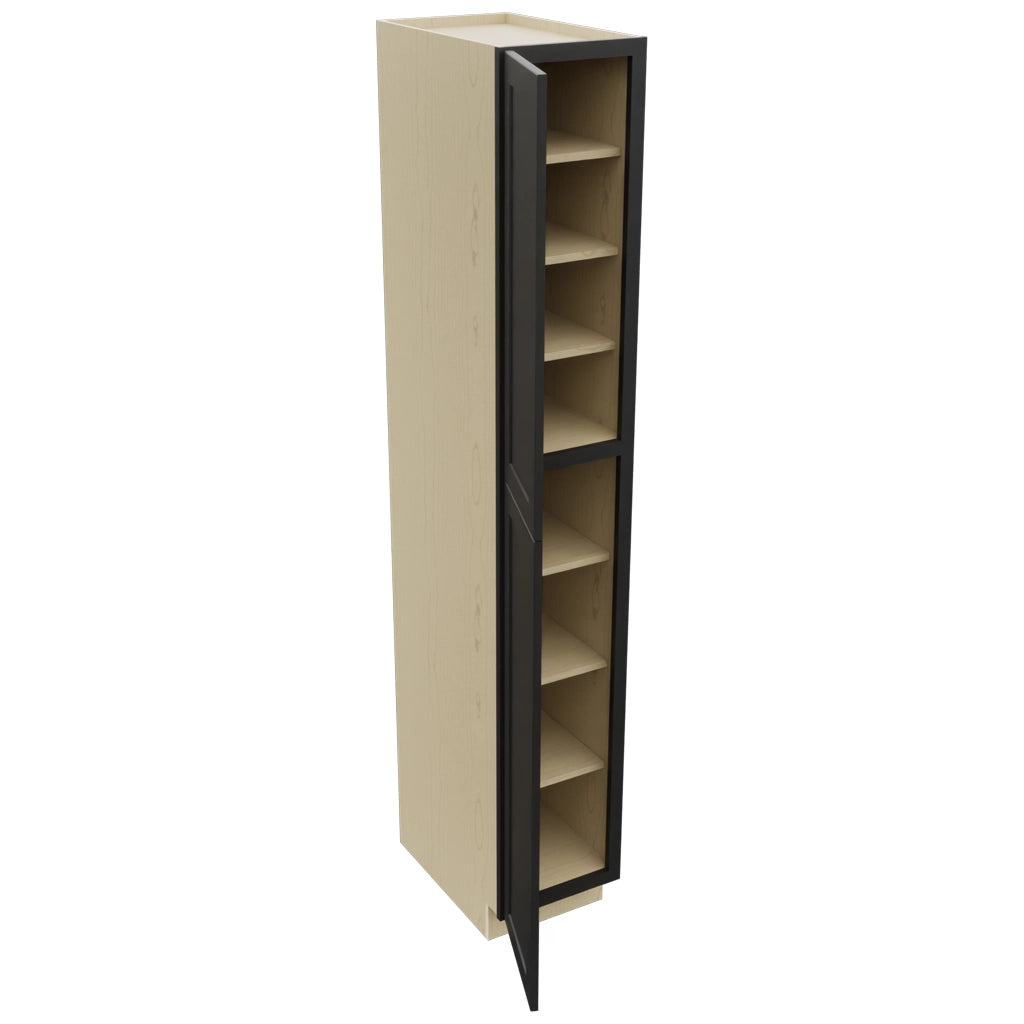 Fabuwood Galaxy Pitch Black TP152493 Tall Pantry Cabinet, Open View