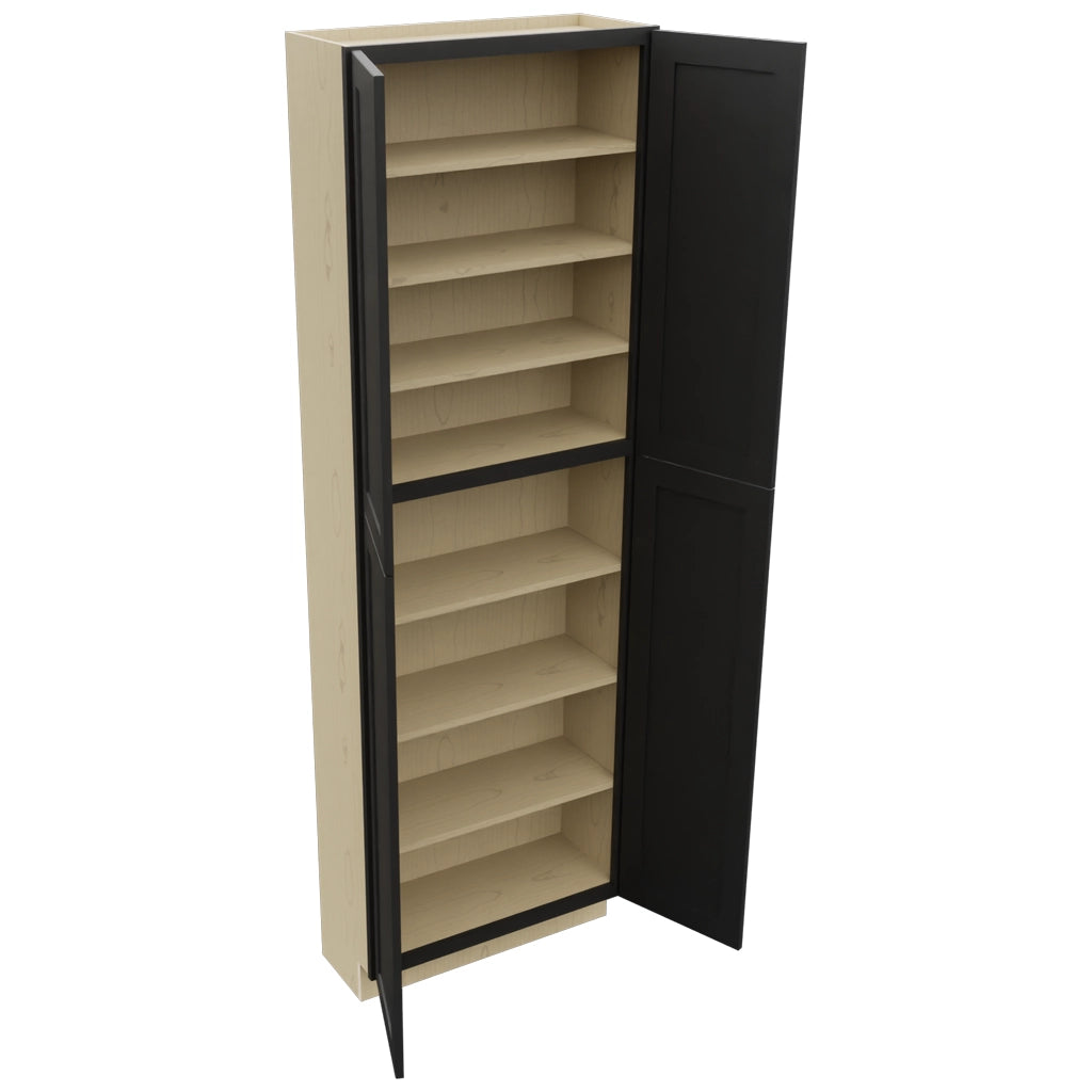 Fabuwood Galaxy Pitch Black TP301293 Tall Pantry Cabinet, Open View