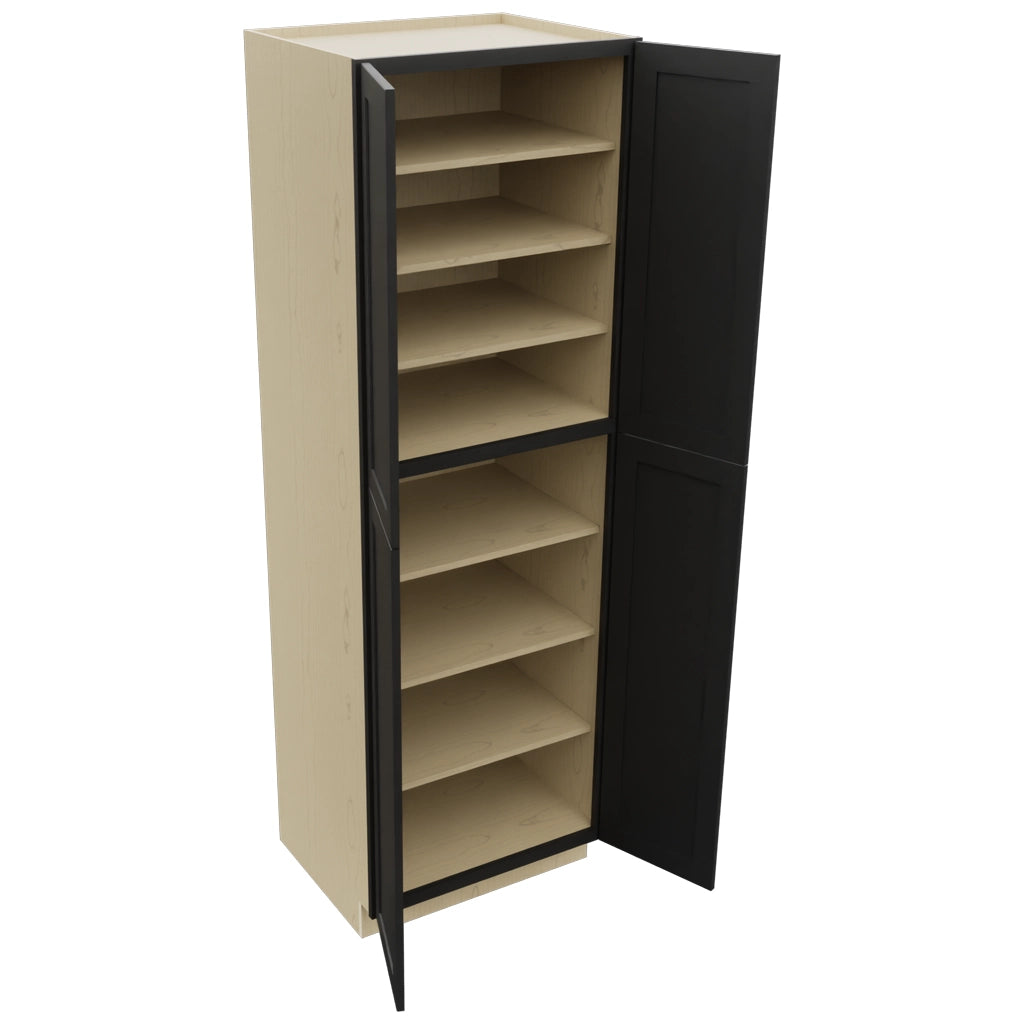 Fabuwood Galaxy Pitch Black TP302493 Tall Pantry Cabinet, Open View