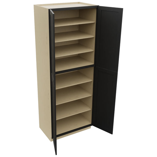 Fabuwood Galaxy Pitch Black TP362496 Tall Pantry Cabinet, Open View