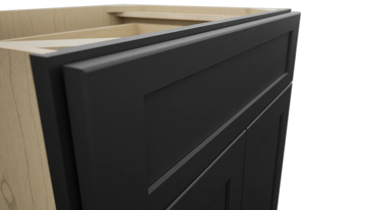 Fabuwood Galaxy Pitch Black VB27-34 Vanity Base Standard Cabinet, Detail View