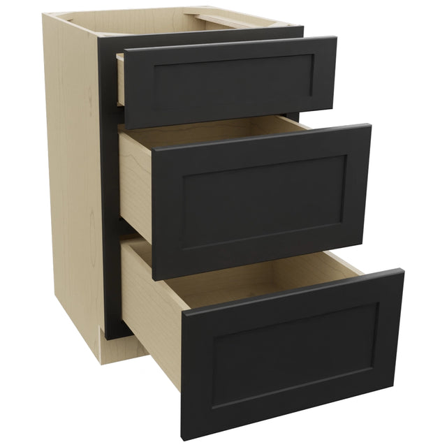 Fabuwood Galaxy Pitch Black VDB21-34 Vanity Drawer Cabinet, Open View
