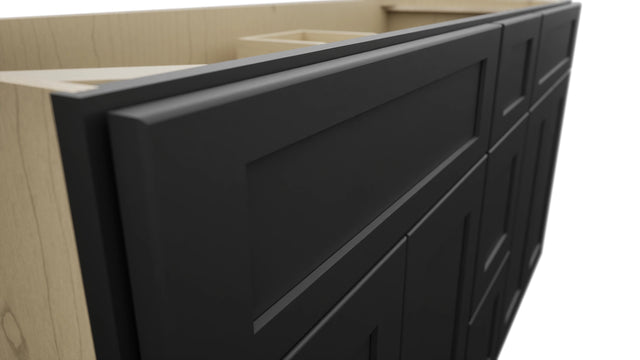 Fabuwood Galaxy Pitch Black VSD60DOUBLE Vanity Combo Cabinet, Detail View