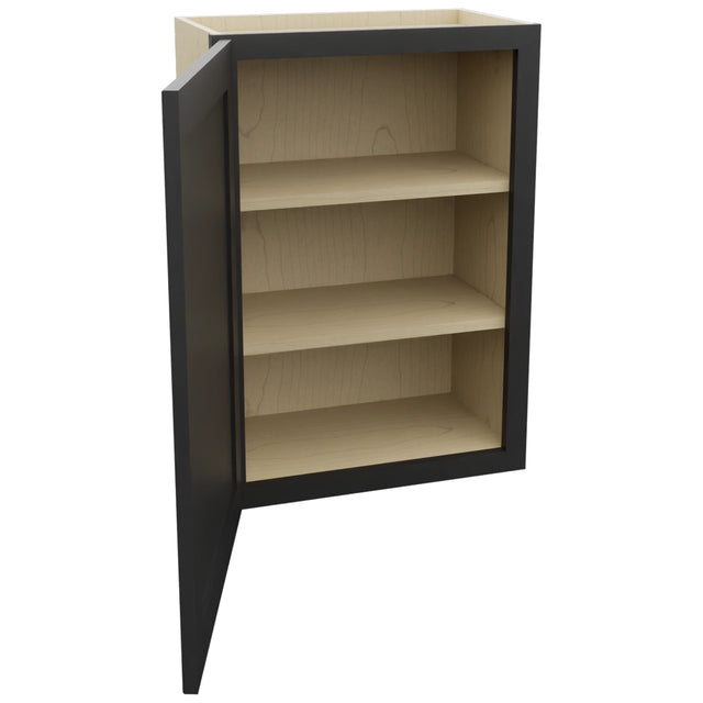 Fabuwood Galaxy Pitch Black W2130 Wall Standard Cabinet, Open View