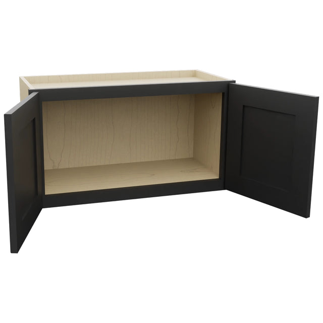 Fabuwood Galaxy Pitch Black W2715 Wall Standard Cabinet, Open View