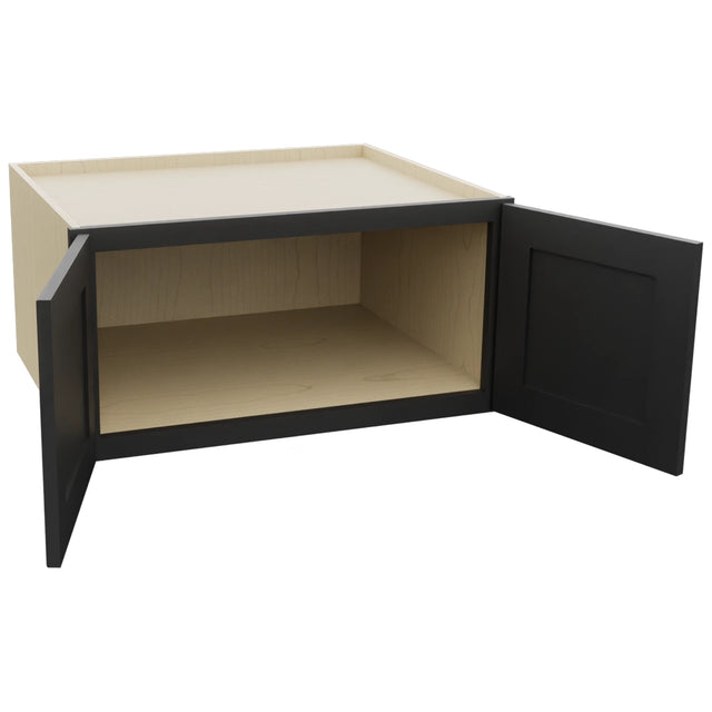Fabuwood Galaxy Pitch Black W301524 Wall Deep Cabinet, Open View