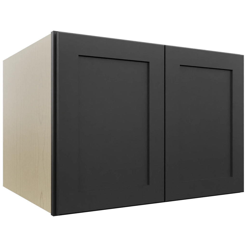 Fabuwood Galaxy Pitch Black W302124 Wall Deep Cabinet, Front View