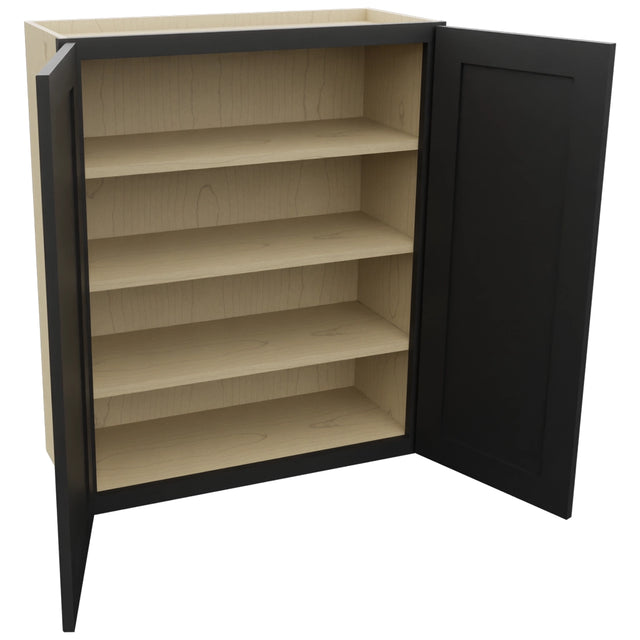 Fabuwood Galaxy Pitch Black W3036 Wall Standard Cabinet, Open View