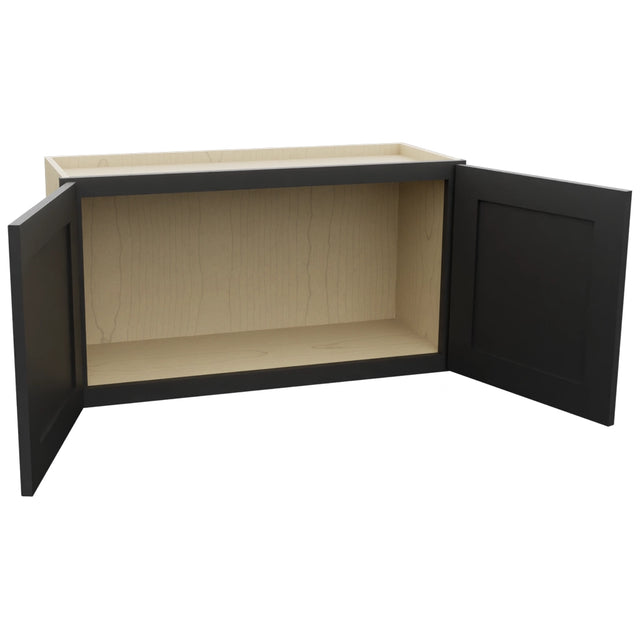 Fabuwood Galaxy Pitch Black W3318 Wall Standard Cabinet, Open View