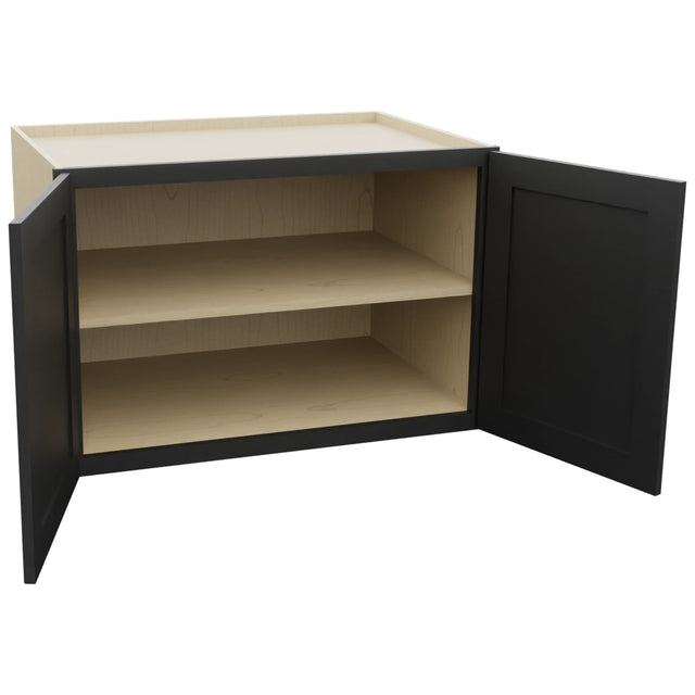 Fabuwood Galaxy Pitch Black W362424 Wall Deep Cabinet, Open View