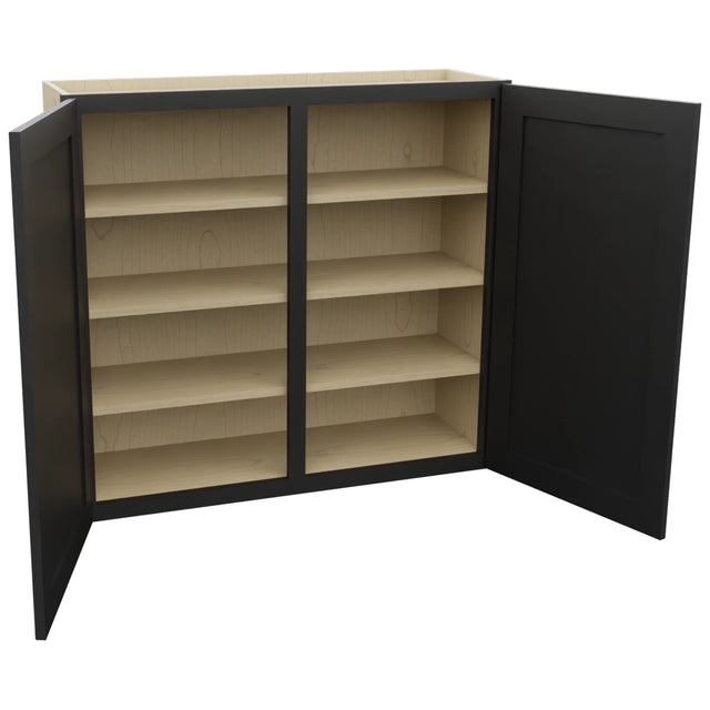 Fabuwood Galaxy Pitch Black W3936 Wall Standard Cabinet, Open View
