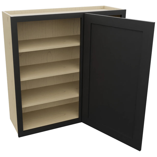 Fabuwood Galaxy Pitch Black WBC3636 Wall Corner Blind Cabinet, Open View