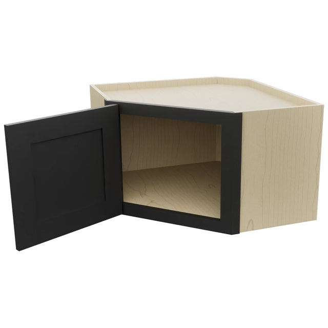 Fabuwood Galaxy Pitch Black WDC2415 Wall Corner Diagonal Cabinet, Open View