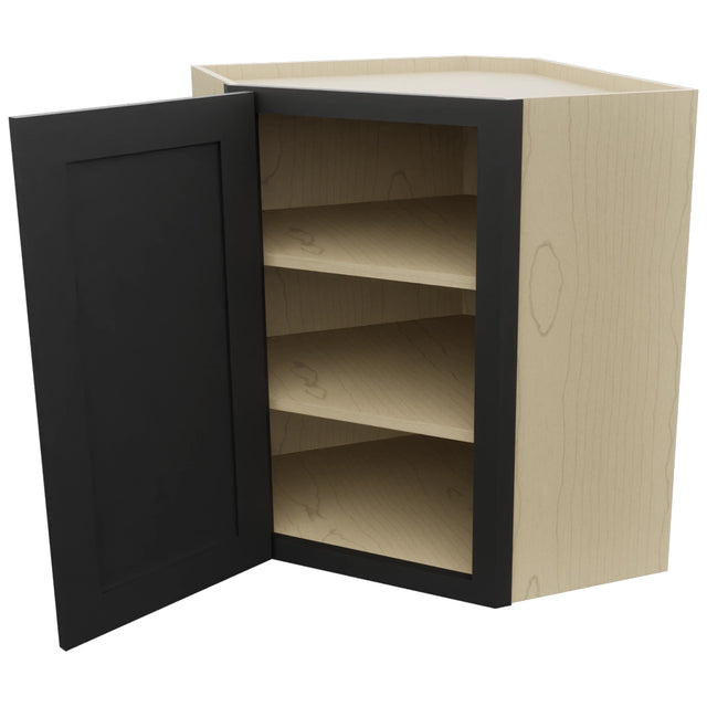 Fabuwood Galaxy Pitch Black WDC2430 Wall Corner Diagonal Cabinet, Open View