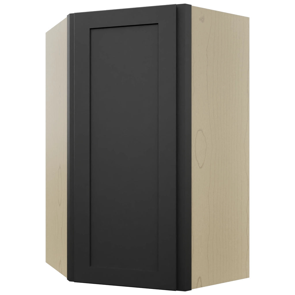Fabuwood Galaxy Pitch Black WDC2439 Wall Corner Diagonal Cabinet, Front View