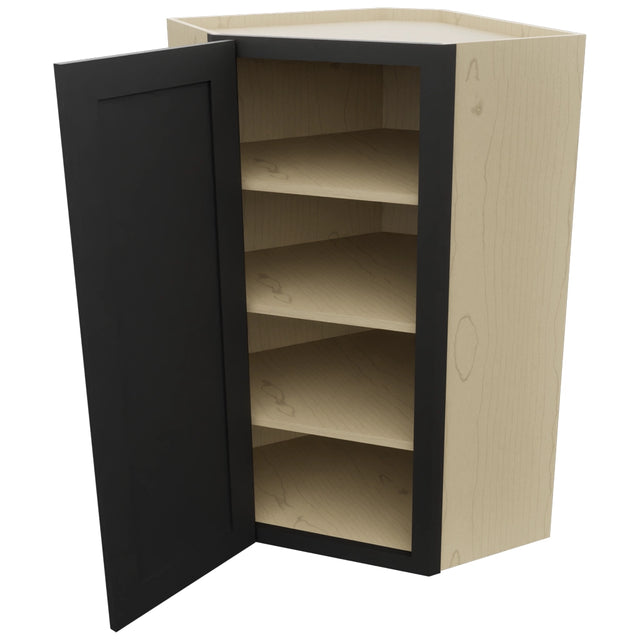 Fabuwood Galaxy Pitch Black WDC2442 Wall Corner Diagonal Cabinet, Open View