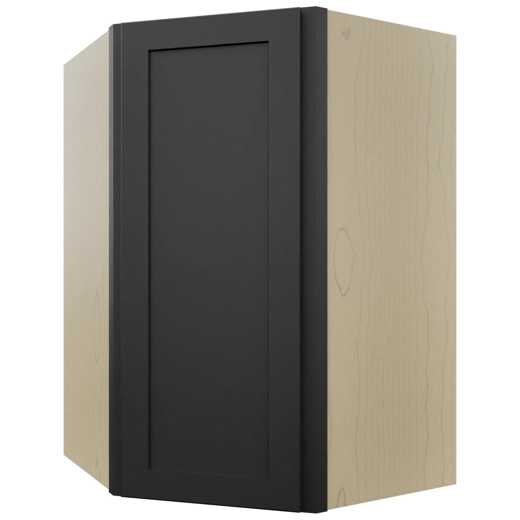 Fabuwood Galaxy Pitch Black WDC2739 Wall Corner Diagonal Cabinet, Front View