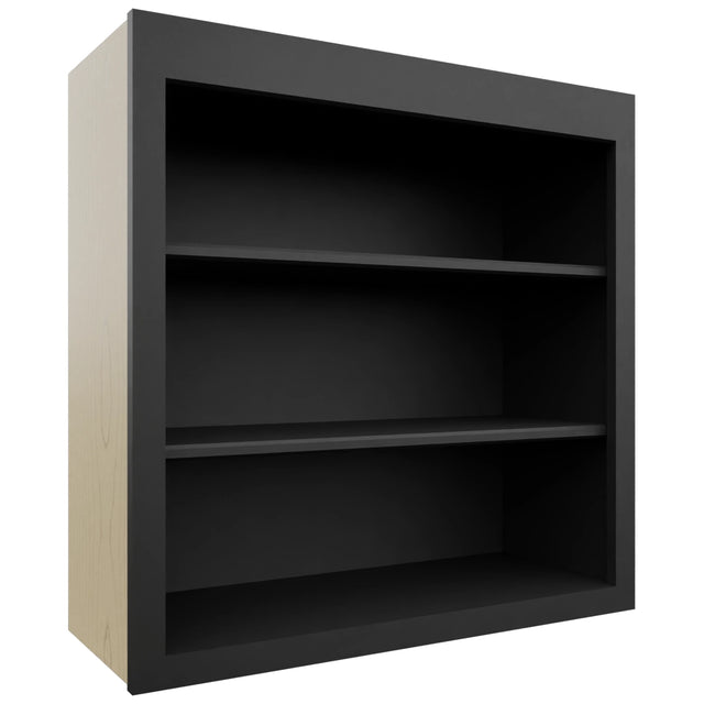 Fabuwood Galaxy Pitch Black WOS3030 Wall Open Shelf, Front View