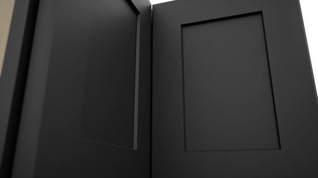 Fabuwood Galaxy Pitch Black WPC2415 Wall Corner Pie Cabinet, Detail View