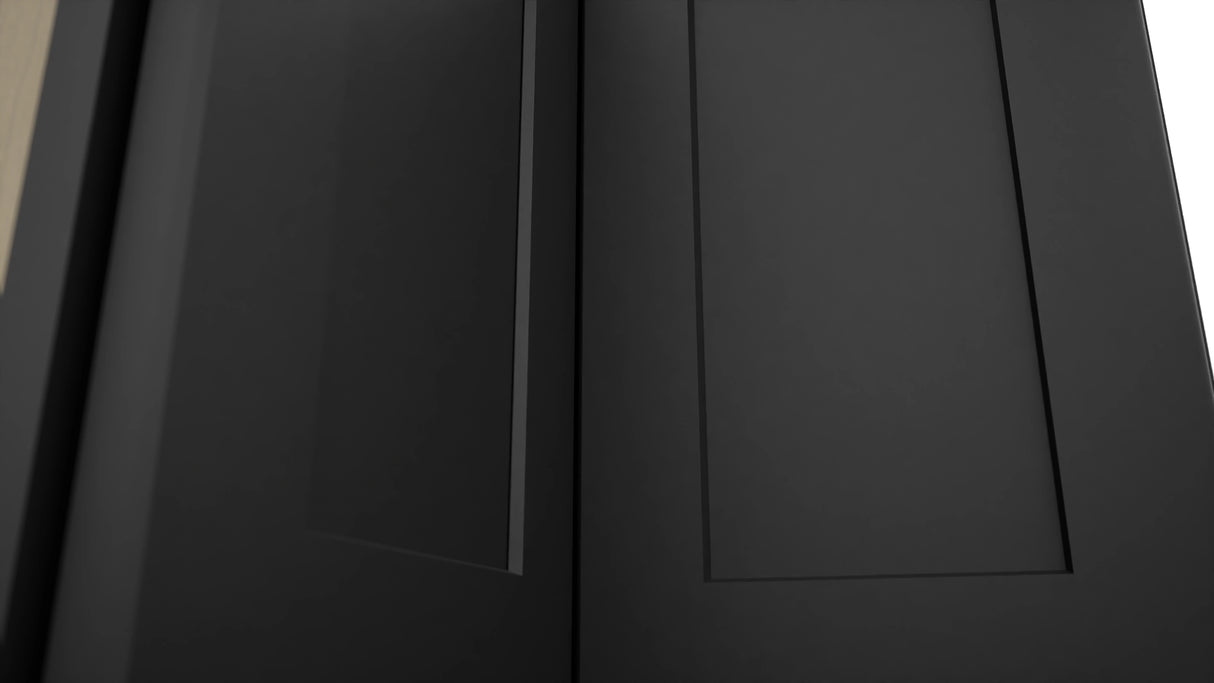 Fabuwood Galaxy Pitch Black WPC2418 Wall Corner Pie Cabinet, Detail View