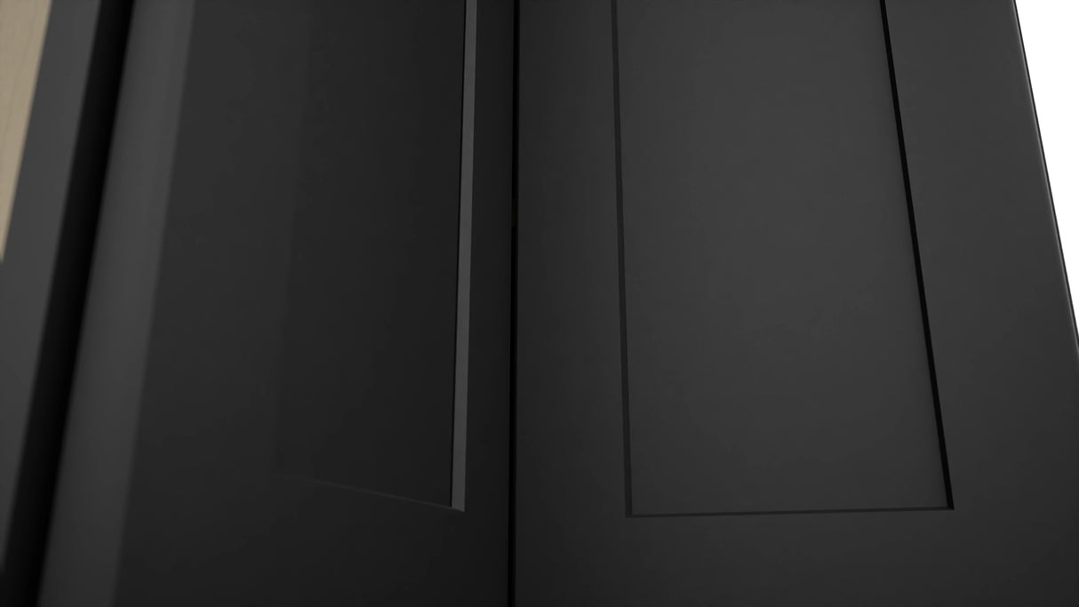 Fabuwood Galaxy Pitch Black WPC2439 Wall Corner Pie Cabinet, Detail View