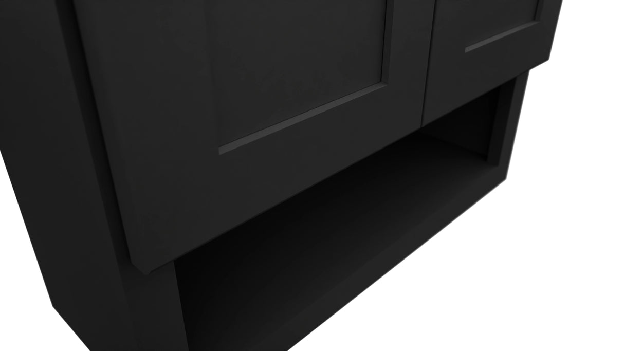 Fabuwood Galaxy Pitch Black WVS2430 Vanity Wall Storage, Detail View