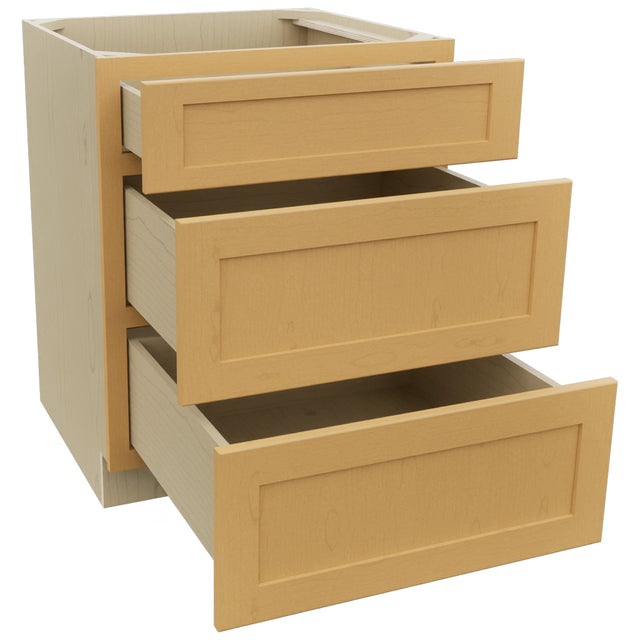 Fabuwood Galaxy Timber DB27 Base 3 Drawers Cabinet, Open View