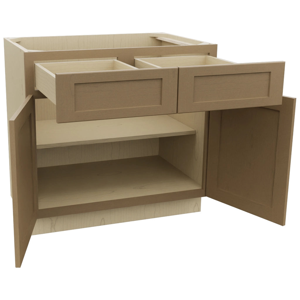 Fabuwood Galaxy Truffle B36 Base Standard Cabinet, Open View