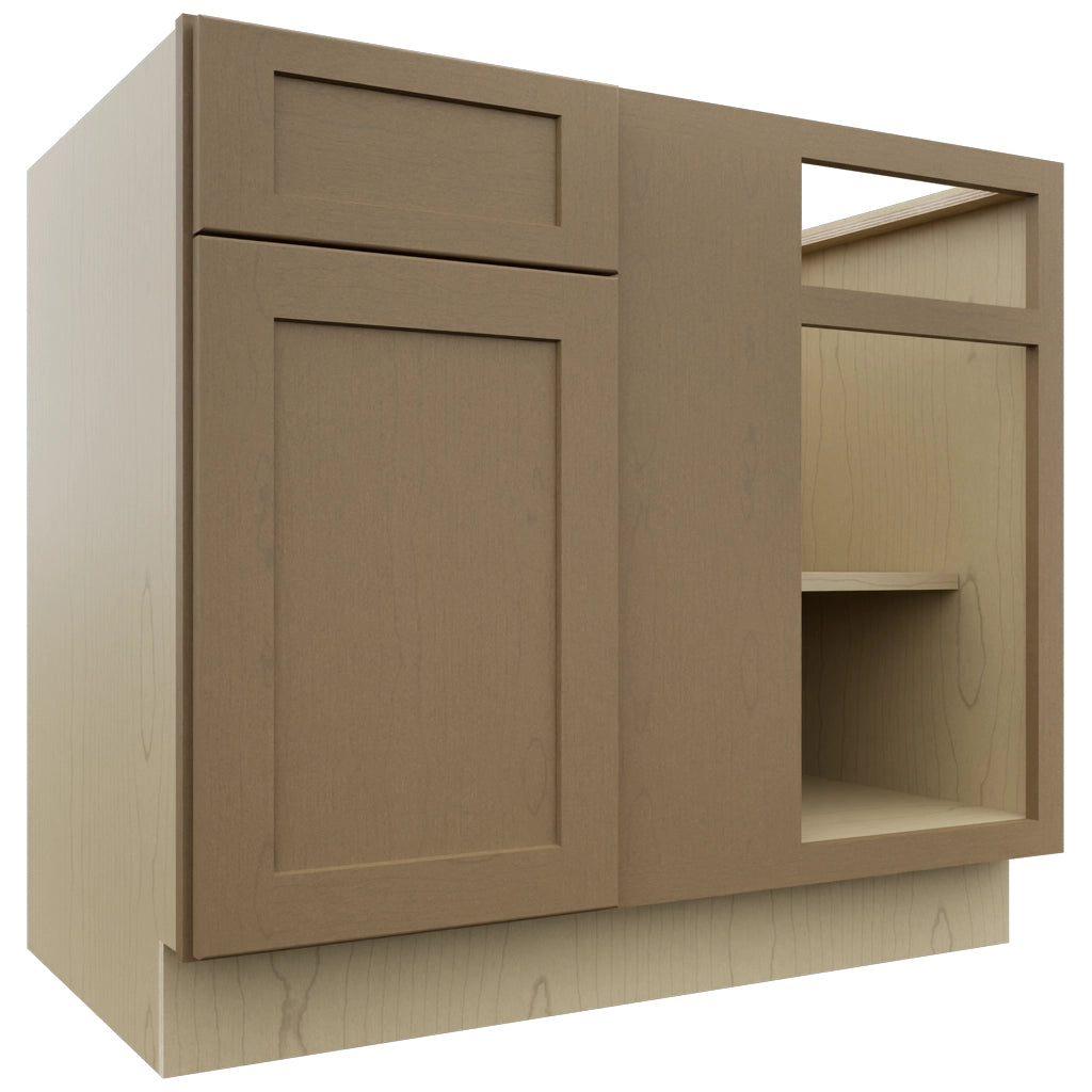 Fabuwood Galaxy Truffle BLB42/45 Base Corner Blind Cabinet, Front View