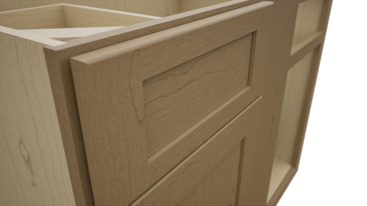 Fabuwood Galaxy Truffle BLB42/45 Base Corner Blind Cabinet, Detail View