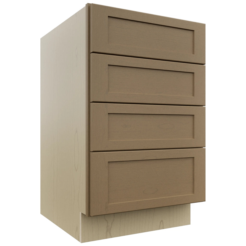 Fabuwood Galaxy Truffle DB21-4 Base 4 Drawers Cabinet, Front View