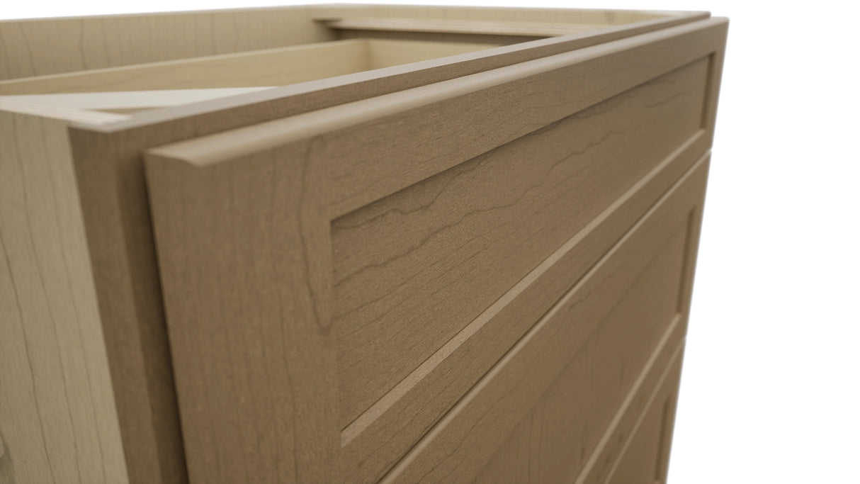 Fabuwood Galaxy Truffle DB36 Base 3 Drawers Cabinet, Detail View