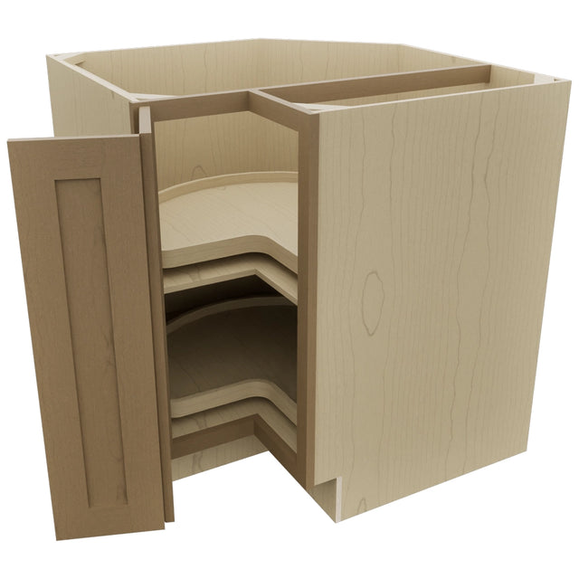 Fabuwood Galaxy Truffle LSB33 Base Corner Lazy Susan Cabinet, Open View