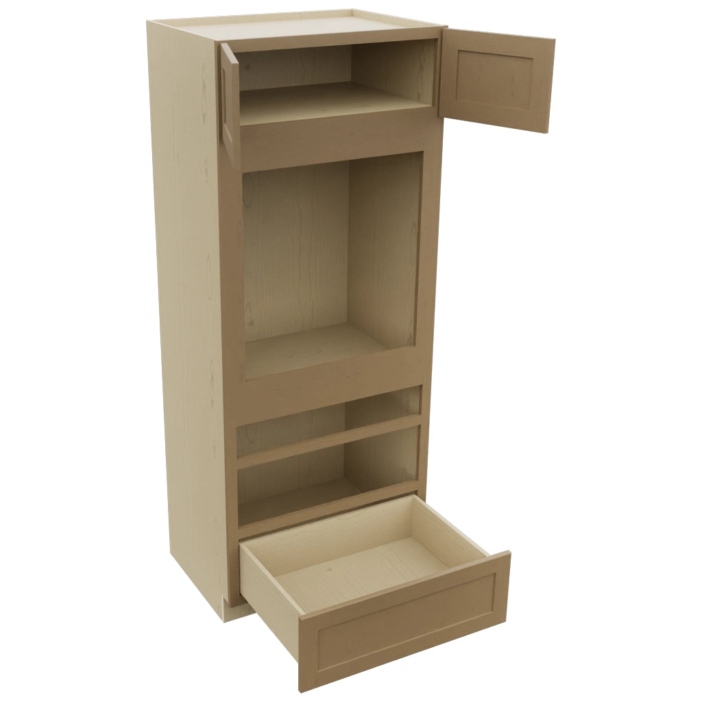 Fabuwood Galaxy Truffle OC3384D Tall Oven Cabinet Double, Open View