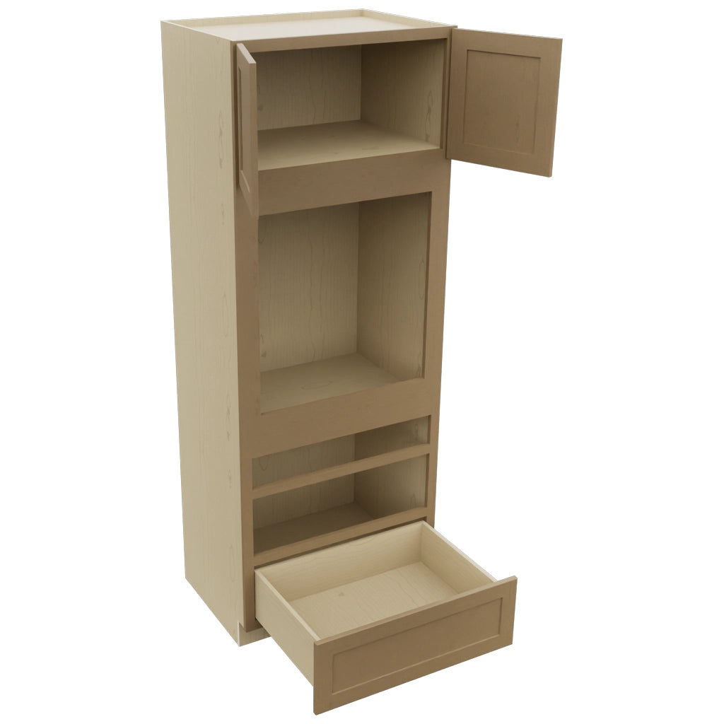Fabuwood Galaxy Truffle OC3390D Tall Oven Cabinet Double, Open View