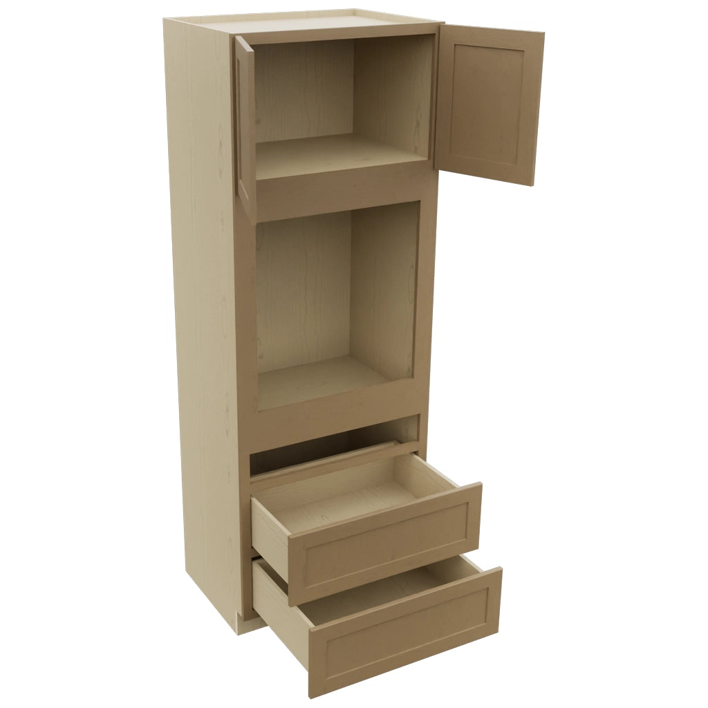 Fabuwood Galaxy Truffle OC3393C Tall Oven Cabinet Combo, Open View