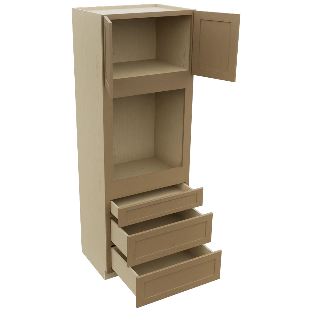 Fabuwood Galaxy Truffle OC3393S Tall Oven Cabinet Single, Open View