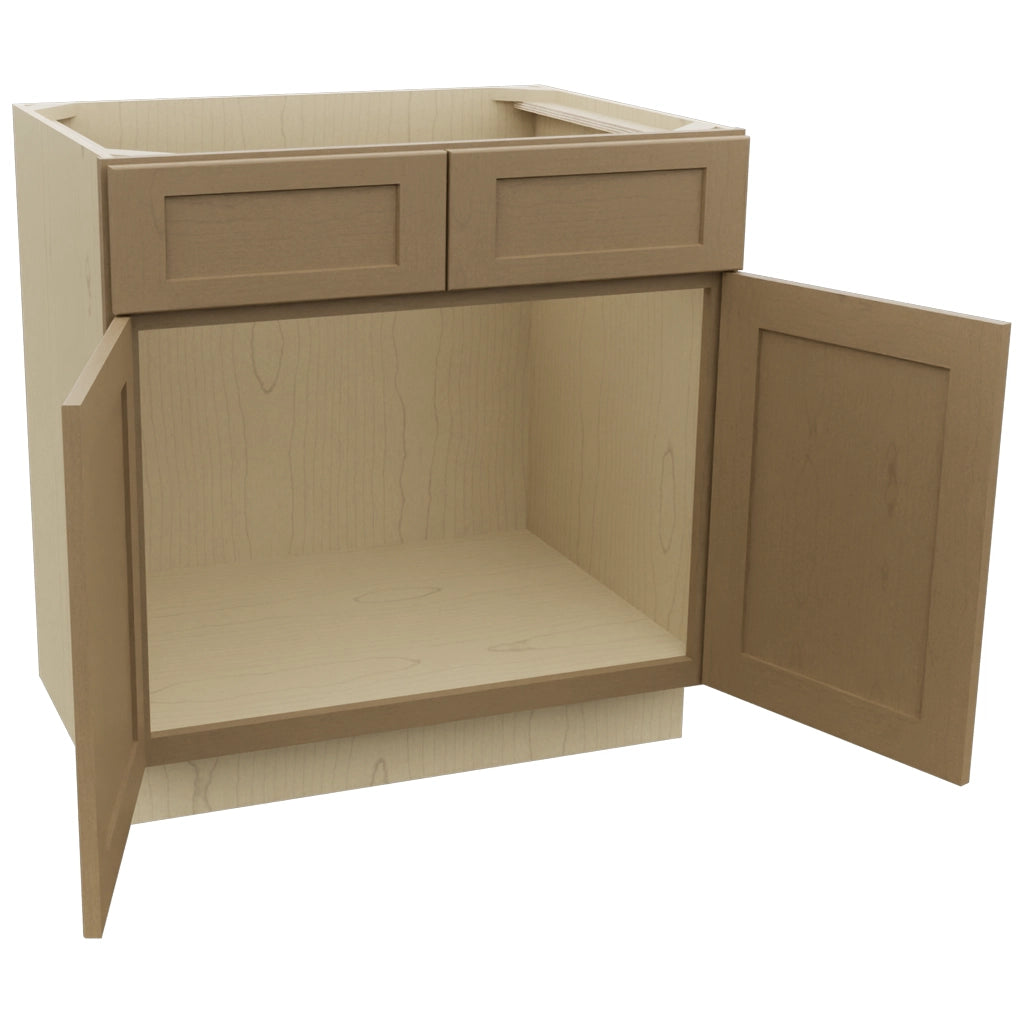 Fabuwood Galaxy Truffle SB33 Base Sink Cabinet, Open View