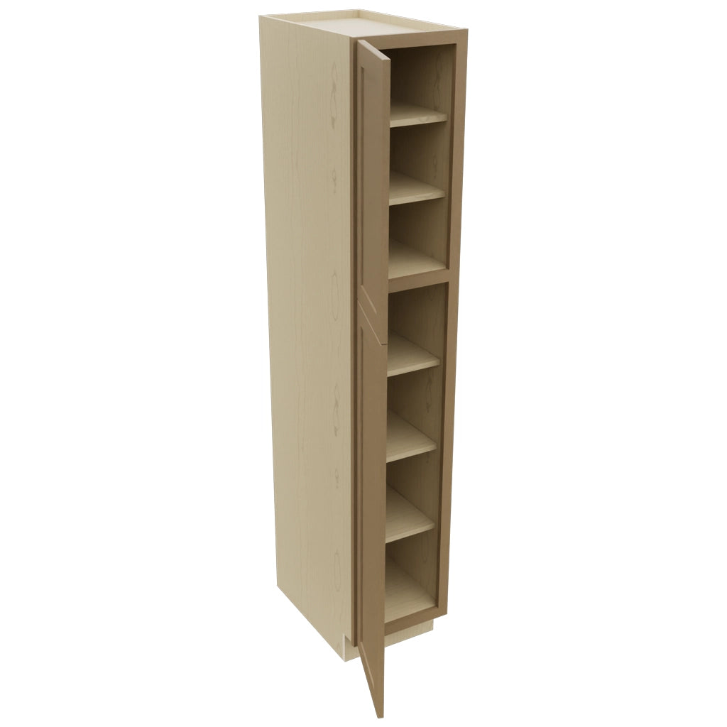 Fabuwood Galaxy Truffle TP152484 Tall Pantry Cabinet, Open View