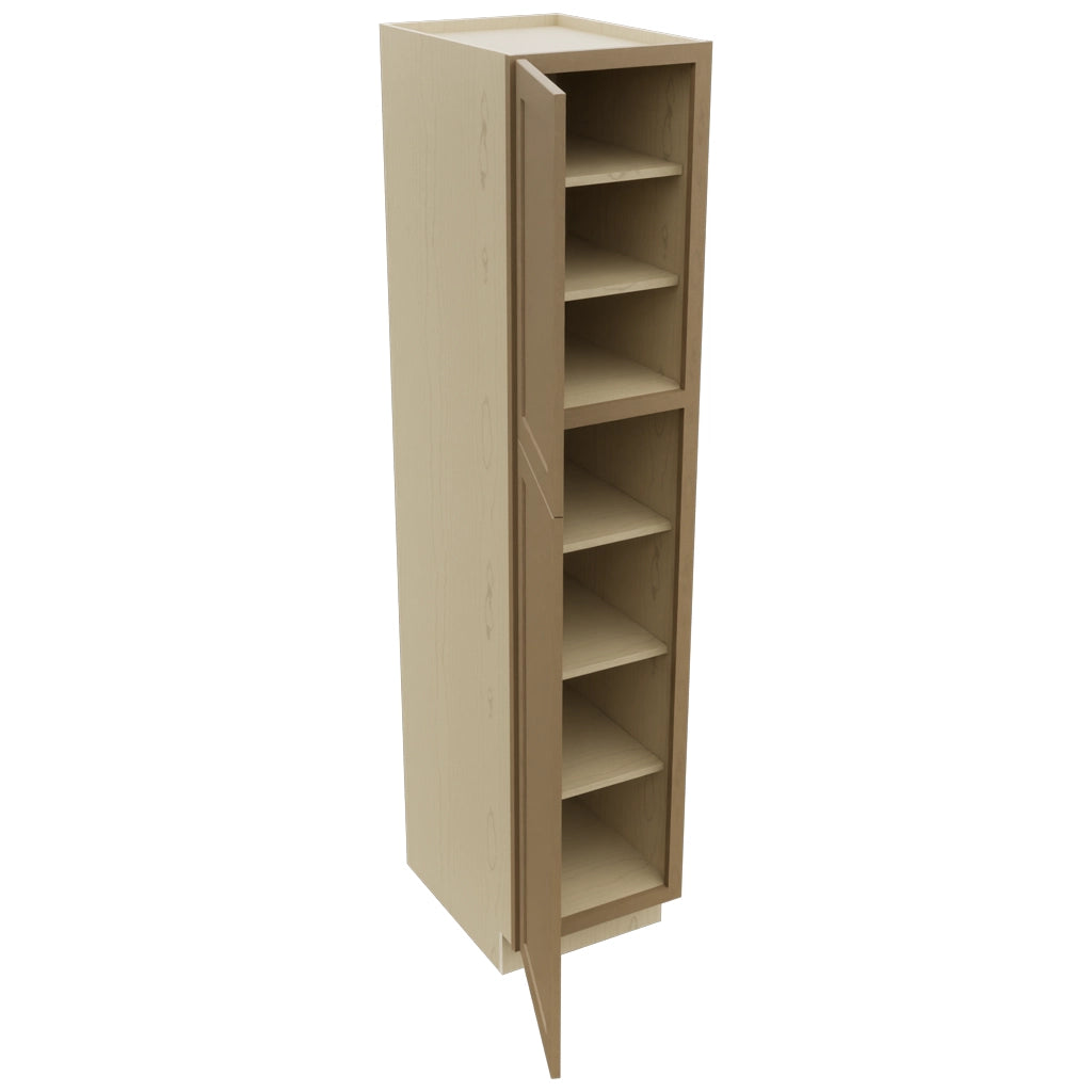 Fabuwood Galaxy Truffle TP182484 Tall Pantry Cabinet, Open View