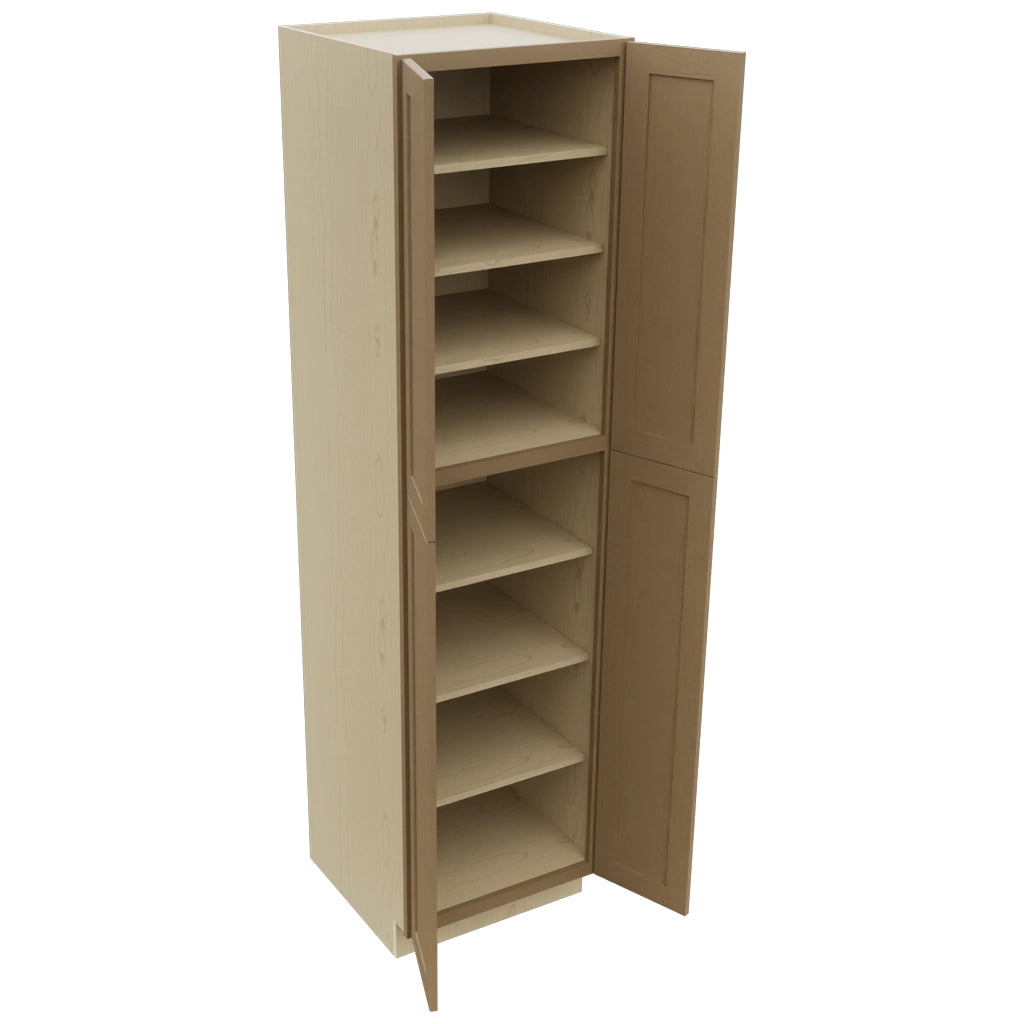 Fabuwood Galaxy Truffle TP242493 Tall Pantry Cabinet, Open View