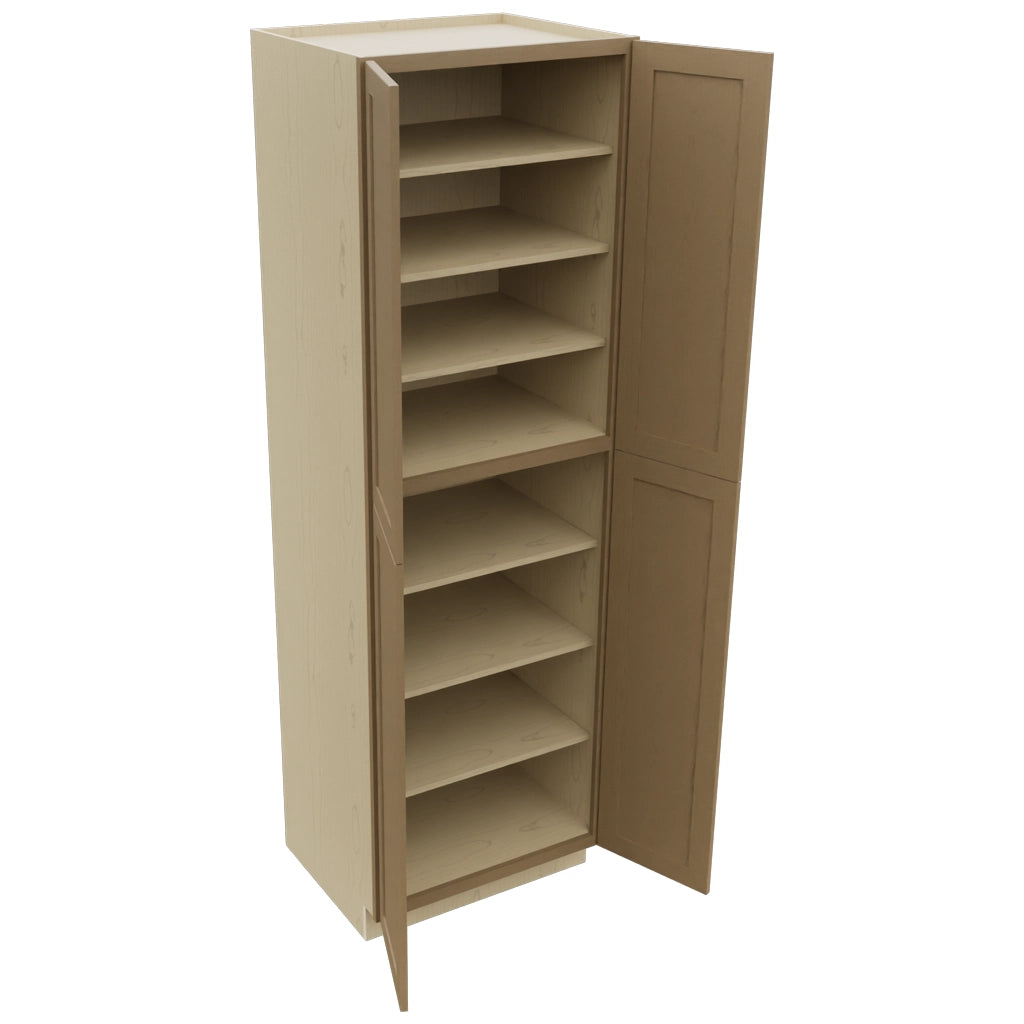 Fabuwood Galaxy Truffle TP302496 Tall Pantry Cabinet, Open View